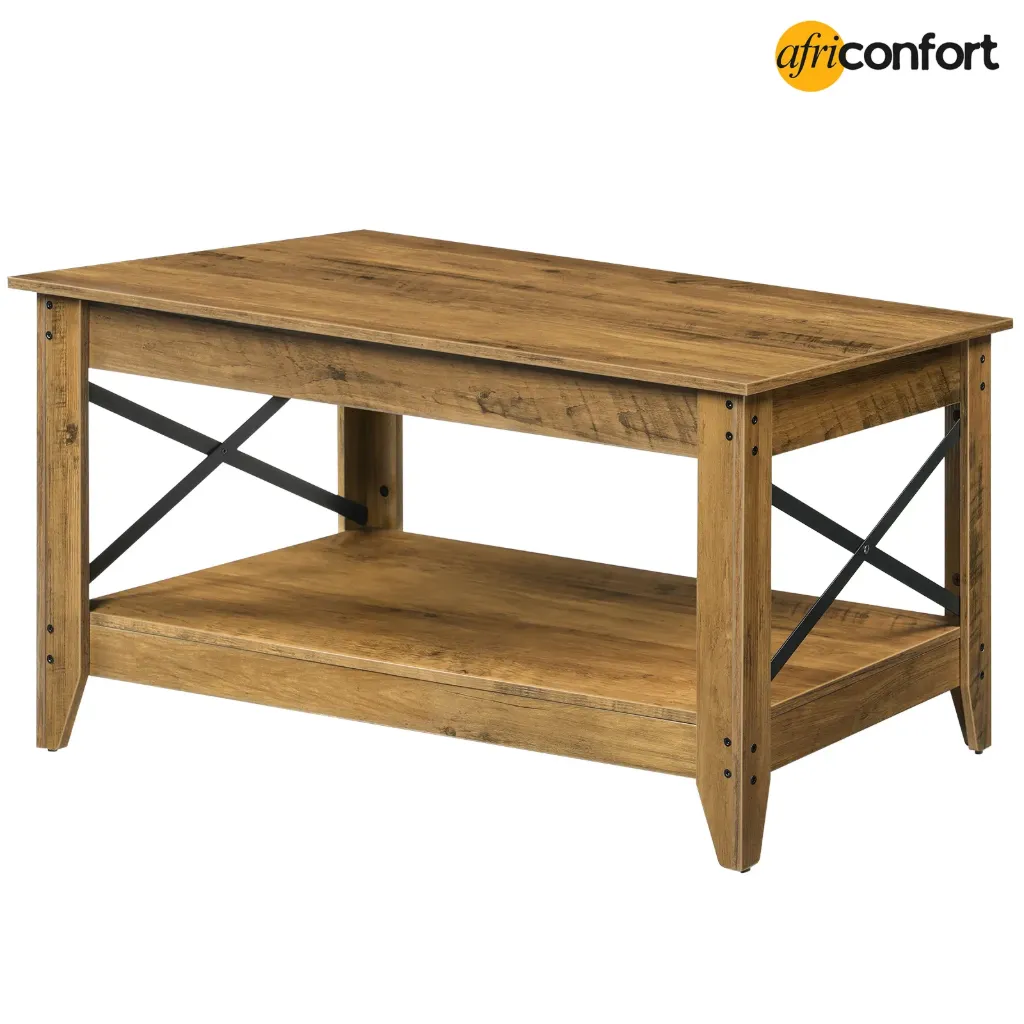 Table basse Table centrale pour appartement salle de réception Table en bois marron