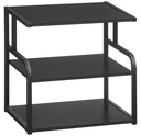 Étagère à 3 Niveaux pour Imprimante, Support d’Imprimante sous Le Bureau, Étagère de Rangement avec Tablette Réglable, pour Télétravail, Bureau, Cuisine, Noir: 40x30x40cm