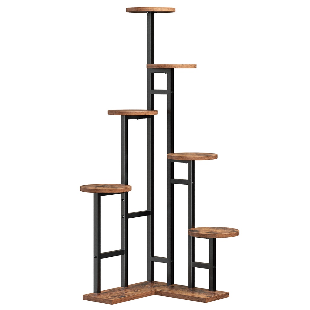 Support à plantes d'angle pour l'intérieur, étagère à 7 niveaux pour plusieurs plantes d'intérieur, support pour plantes d'intérieur  pour salon, balcon, patio: 40x40x120cm