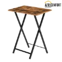 Table d'appoint pliante , plateau TV, table d'appoint stable pour petits espaces, bureau portable à côté du canapé, idéale pour les collations et les repas au salon, marron rustique et noir: 48*36*67cm