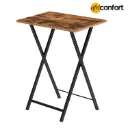 Table d'appoint pliante , plateau TV, table d'appoint stable pour petits espaces, bureau portable à côté du canapé, idéale pour les collations et les repas au salon, marron rustique et noir: 48*36*67cm