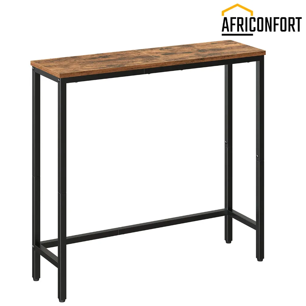 [BF75XG01] Console étroite, pour entrée, chambre, salon ou hall d'entrée, style rustique, marron et noir: 75* 24*75cm