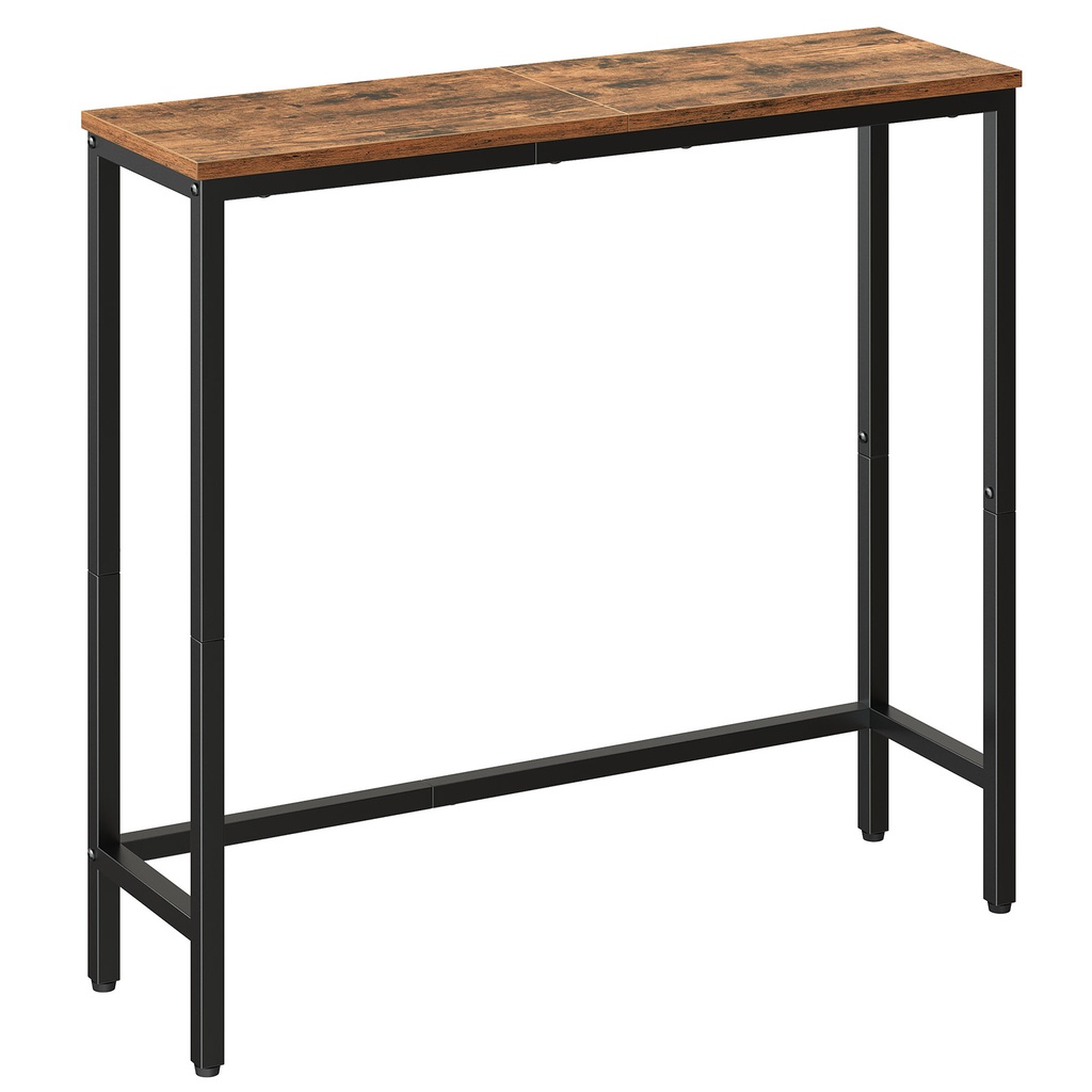 [BF75XG01] Console étroite, pour entrée, chambre, salon ou hall d'entrée, style rustique, marron et noir: 75x24x75cm