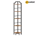 Étagère d'angle, étagère d'angle à 5 niveaux, présentoir sur pied, bibliothèque d'angle, pour salon, chambre, bureau, cuisine, marron rustique et noir: 26*26*160cm