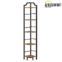 Étagère d'angle, étagère d'angle à 5 niveaux, présentoir sur pied, bibliothèque d'angle, pour salon, chambre, bureau, cuisine, marron rustique et noir: 26*26*160cm