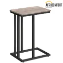 Table d'appoint C, lot de 2, support portable pour ordinateur portable, robuste pour canapé, aspect bois, gain de place pour salon ou chambre, gris-beige et noir: 46*25*64cm