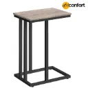 Table d'appoint C, lot de 2, support portable pour ordinateur portable, robuste pour canapé, aspect bois, gain de place pour salon ou chambre, gris-beige et noir: 46*25*64cm