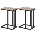 Table d'appoint C, lot de 2, support portable pour ordinateur portable, robuste pour canapé, aspect bois, gain de place pour salon ou chambre, gris-beige et noir: 46x25x64cm