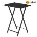 Tables d'appoint pliantes, lot de 2, idéales pour les petits espaces. Tables d'appoint de style industriel pour manger sur le canapé. Structure métallique stable, montage facile, gain de place, noir: 48*36*67cm