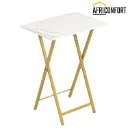 Tables d'appoint pliantes pour téléviseur, lot de 2, idéales pour les petits espaces. Tables d'appoint industrielles pour manger sur le canapé. Structure métallique stable, montage facile, gain de place, finition marbre et or
