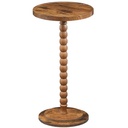 Petite table d'appoint ronde avec pieds en bois massif, table martini avec accents sur piédestal, pour petit espace, salon, chambre à coucher, canapé, marron rustique:  : 30x30x65cm