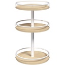 Étagère à épices rotative à 3 niveaux, rangement pour épices, organisateur de cuisine, meuble de cuisine rotatif, coiffeuse,  blanc naturel: 25x25x48cm