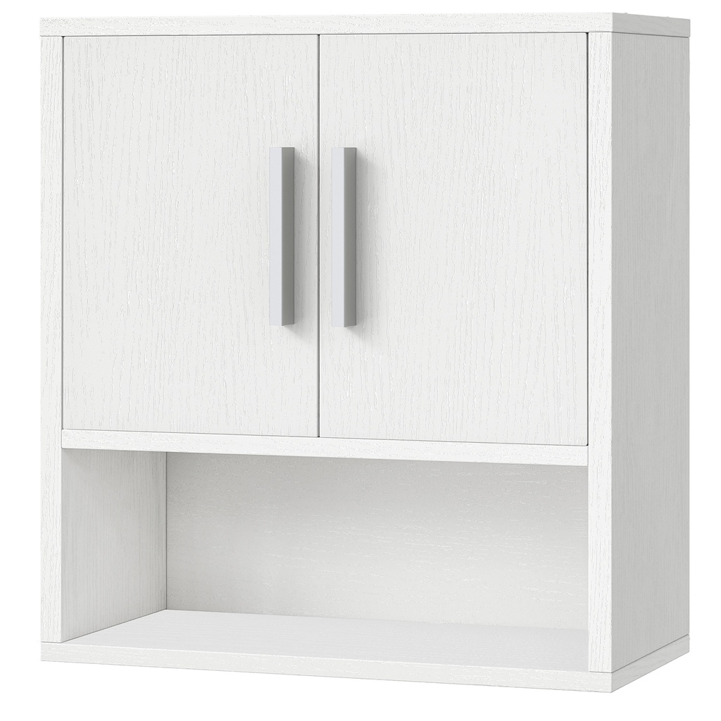 [WT18CW01] Armoire de salle de bain murale, armoire à pharmacie, étagère réglable, meuble de rangement mural à installer au-dessus des toilettes, pour salle de bain ou chambre, blanc: 38x18x41cm