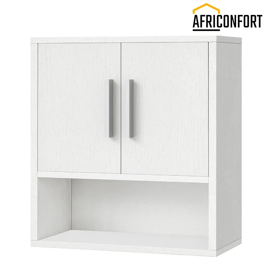 [WT18CW01] Armoire de salle de bain murale, armoire à pharmacie, 38 x 18 x 41 cm, étagère réglable, meuble de rangement mural à installer au-dessus des toilettes, pour salle de bain ou chambre, blanc: 38*18*41cm