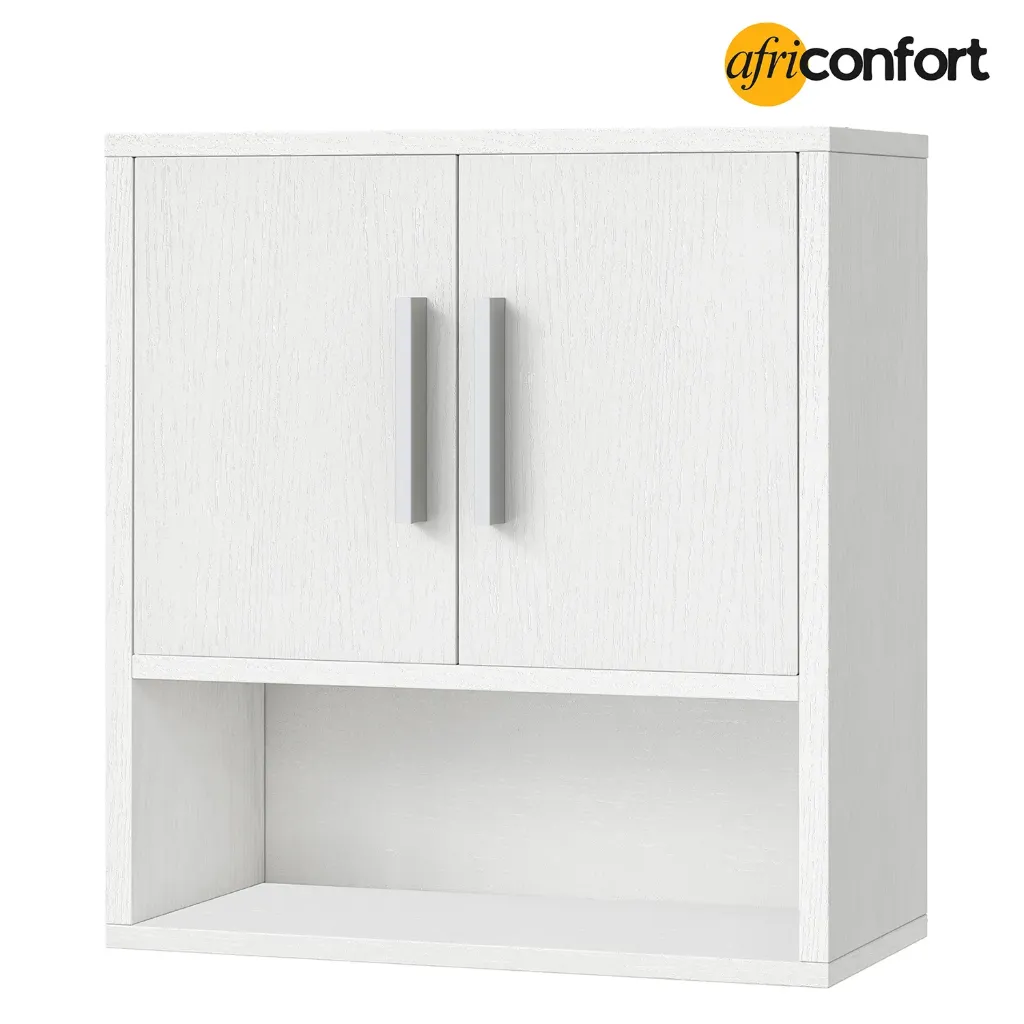 [WT18CW01] Armoire de salle de bain murale, armoire à pharmacie, 38 x 18 x 41 cm, étagère réglable, meuble de rangement mural à installer au-dessus des toilettes, pour salle de bain ou chambre, blanc: 38*18*41cm