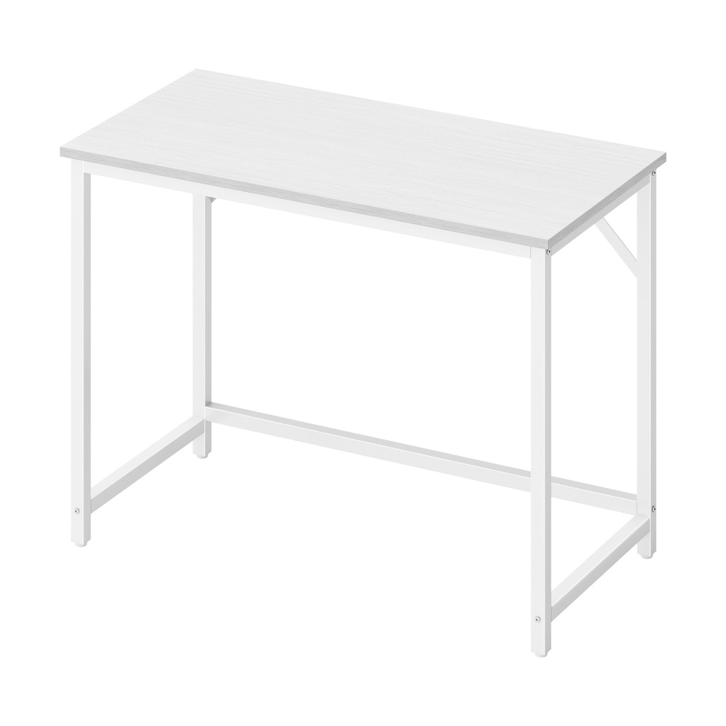 [LWD041W44V2] Bureau d'ordinateur, Table, pour Bureau, Chambre, Salon, Cadre en Métal, Blanc Érable et Blanc Nuage: 100 x 50 x 76 cm