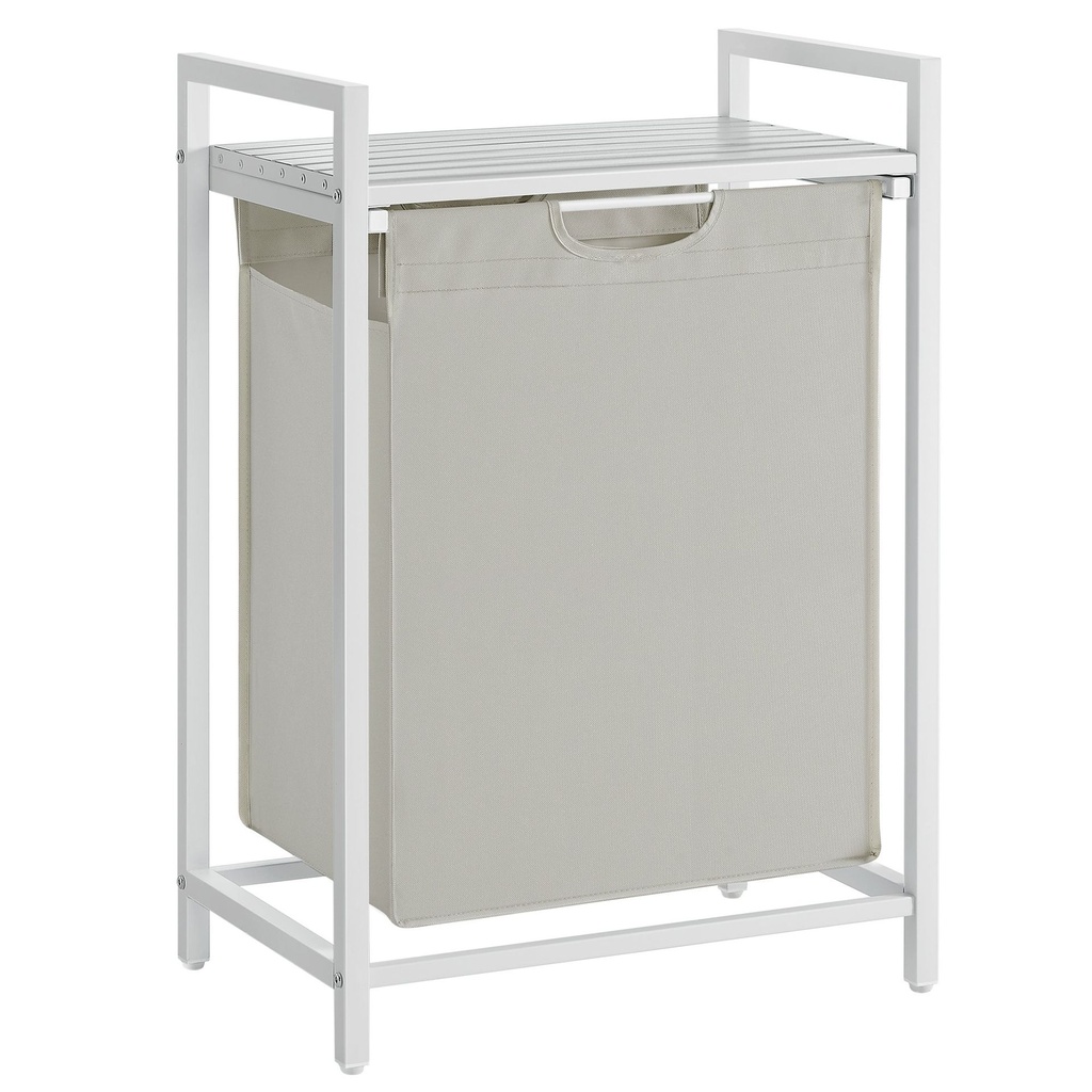 Panier à Linge, Corbeille à Linge Sale, Rangement 1 Compartiment, 1 Sac Amovible en Tissu Oxford, Étagère, Cadre en Métal: 50 x 33 x 72 cm
