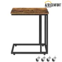 Table d’Appoint, Bout de Canapé, Table Mobile, avec Cadre en Acier et Roulettes, Montage Facile, Style Industriel, pour Salon, Chambre, Balcon, Marron Rustique et Noir