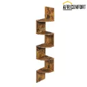 Étagère d’Angle Murale, Étagère de Rangement à 5 Niveaux, Étagère à Plantes, pour Chambre à Coucher, Salon, Salle de Bain, Bureau à Domicile, Marron Rustique