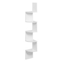 Étagère d’Angle Murale, Étagère de Rangement à 5 Niveaux, Étagère à Plantes, pour Chambre à Coucher, Salon, Salle de Bain, Bureau à Domicile, Blanc Nuage