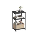 Table d'appoint, petite table de chevet pour salon, table de nuit haute et moderne, structure en acier, noir encre