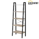 Meuble de Rangement, Étagère Rangement 5 Niveaux, Bibliothèque, pour Salon, Chambre, Cuisine, Bureau, Style Moderne, Cadre en Acier, Marron Camel et Noir