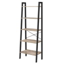 Meuble de Rangement, Étagère Rangement 5 Niveaux, Bibliothèque, pour Salon, Chambre, Cuisine, Bureau, Style Moderne, Cadre en Acier, Marron Camel et Noir